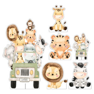 Mini Kit Display Festa Infantil Safari Baby Aquarelado DK - Oferta na Shopee