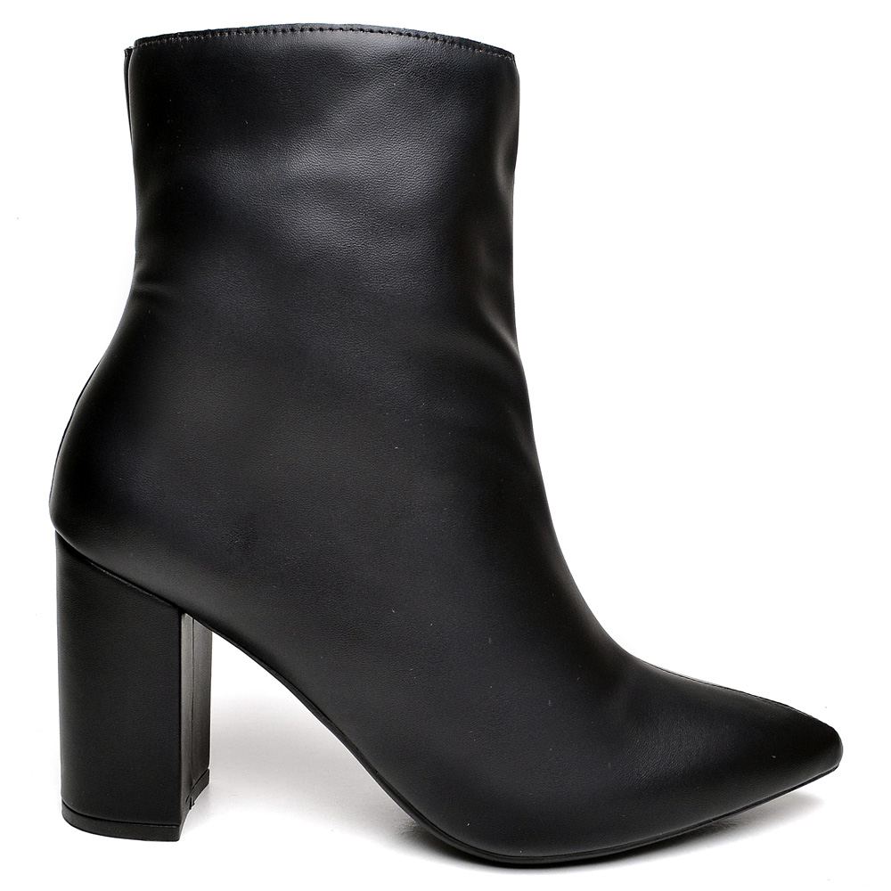 Bota Feminina Preta Branca Salto Bloco Planet Franca Salto Grosso Bico Fino Confortável Bota Feminina Preta Branca Salto Bloco Planet Franca Salto Grosso Bico Fino Confortável
