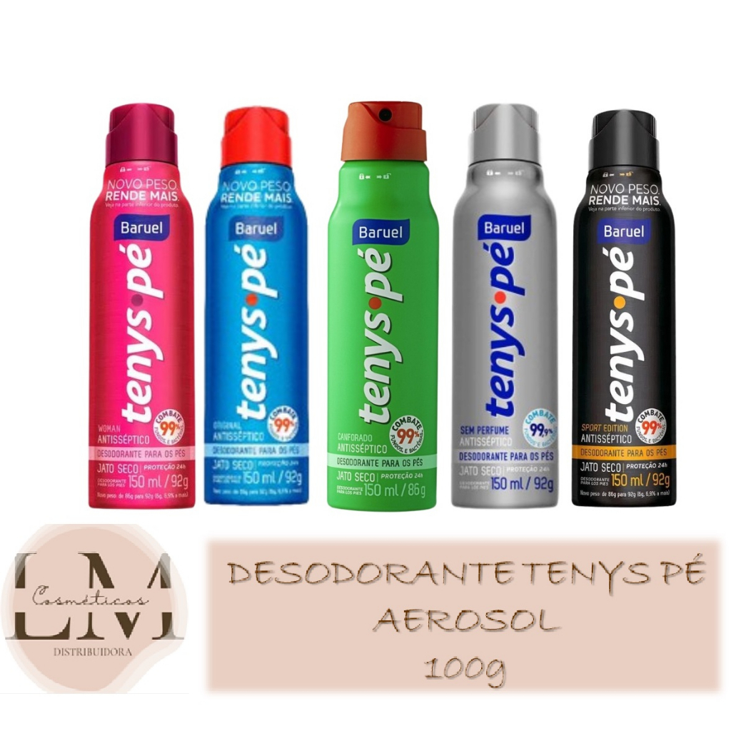 Desodorante Para os Pés Tenys Pé Baruel Jato Seco 150ml (Escolha o tipo) Desodorante Para os Pés Tenys Pé Baruel Jato Seco 150ml (Escolha o tipo)