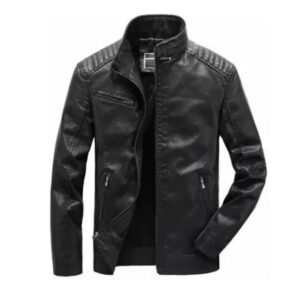 Jaqueta de couro slim fit - Oferta na Shopee