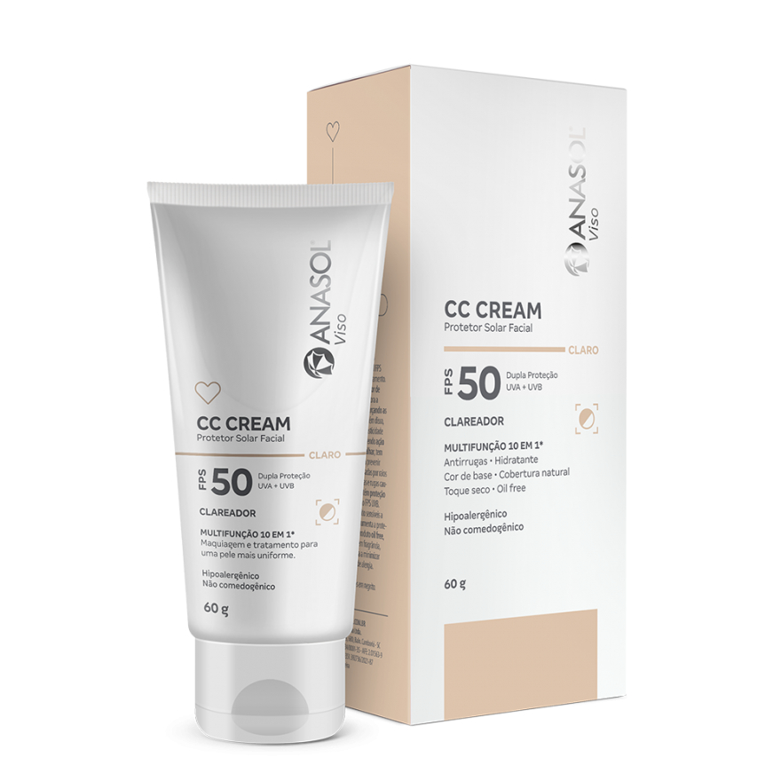 ANASOL CC CREAM FPS 50 CLARO 60g ANASOL CC CREAM FPS 50 CLARO 60g - Oferta na Shopee