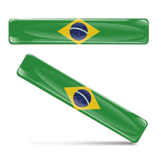 Kit 02 Adesivos 3D Resinados Decalque automotivo bandeira do Brasil Kit 02 Adesivos 3D Resinados Decalque automotivo bandeira do Brasil