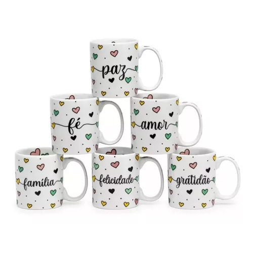 6 Caneca Personalizada Porcelana 325ml Canecas Xícara Cafe – A Pronta Entrega! 6 Caneca Personalizada Porcelana 325ml Canecas Xícara Cafe – A Pronta Entrega!