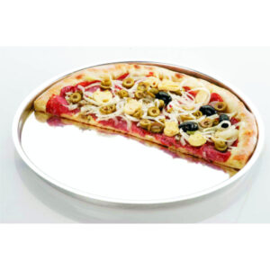 Forma para pizza de 35 Cm com borda Em aço inoxidável assadeira - Oferta na Shopee