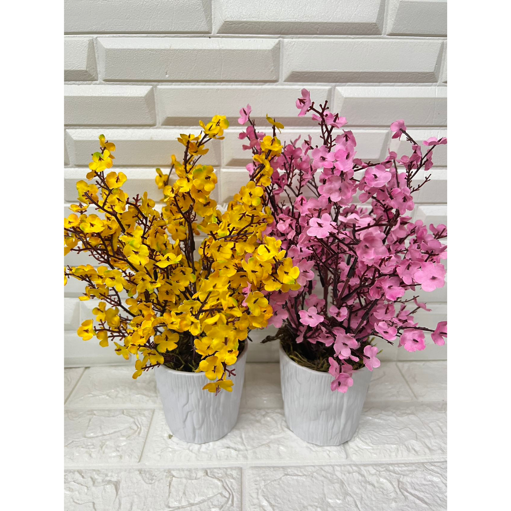 Cerejeira artificiais branco com vaso copo plastico 30cm Cerejeira artificiais branco com vaso copo plastico 30cm - Oferta na Shopee