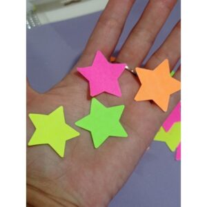 100 Estrela de Papel Neon 3cm e 1cm - Oferta na Shopee