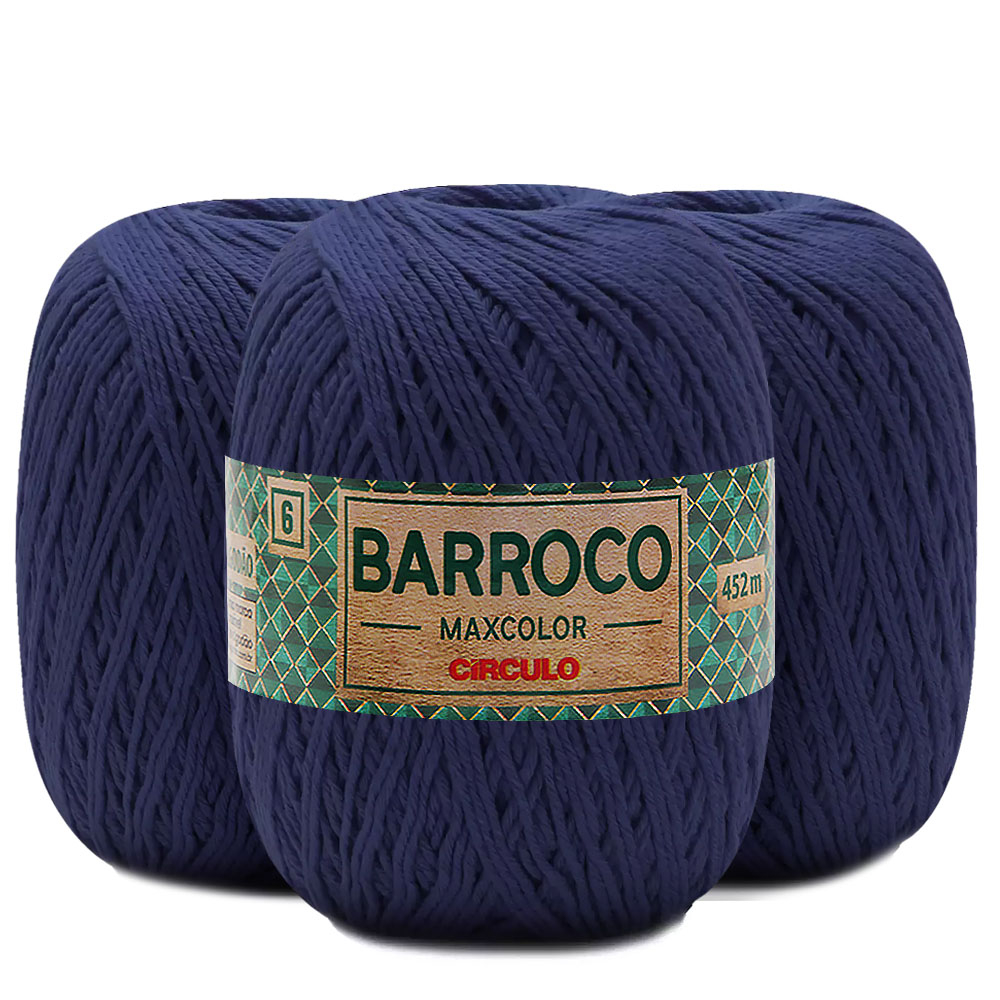 Barbante Barroco Maxcolor Nº 6 400g 452mts kit com 3 unidades Barbante Barroco Maxcolor Nº 6 400g 452mts kit com 3 unidades - Oferta na Shopee