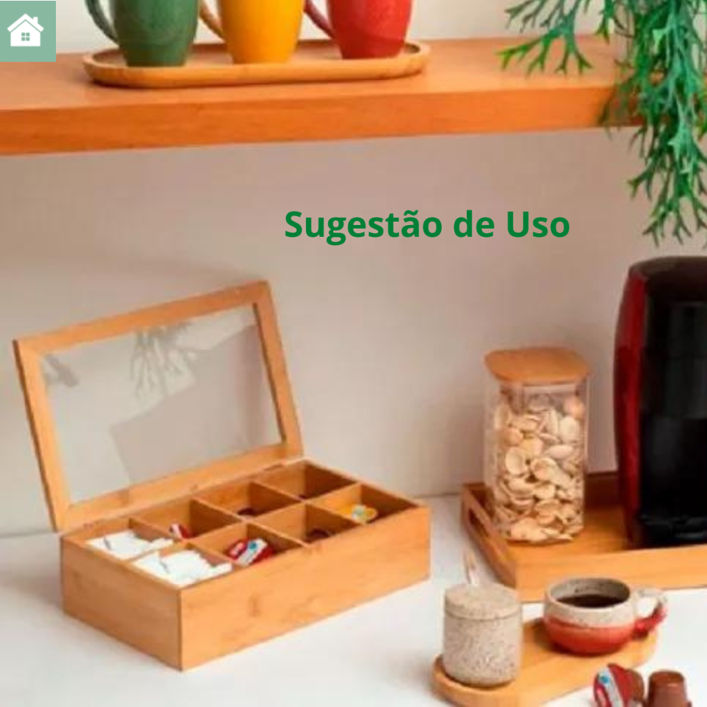 Porta Chá Bijuterias Especiarias Gin Bambu 8 Divisórias Oikos Porta Chá Bijuterias Especiarias Gin Bambu 8 Divisórias Oikos - Oferta na Shopee