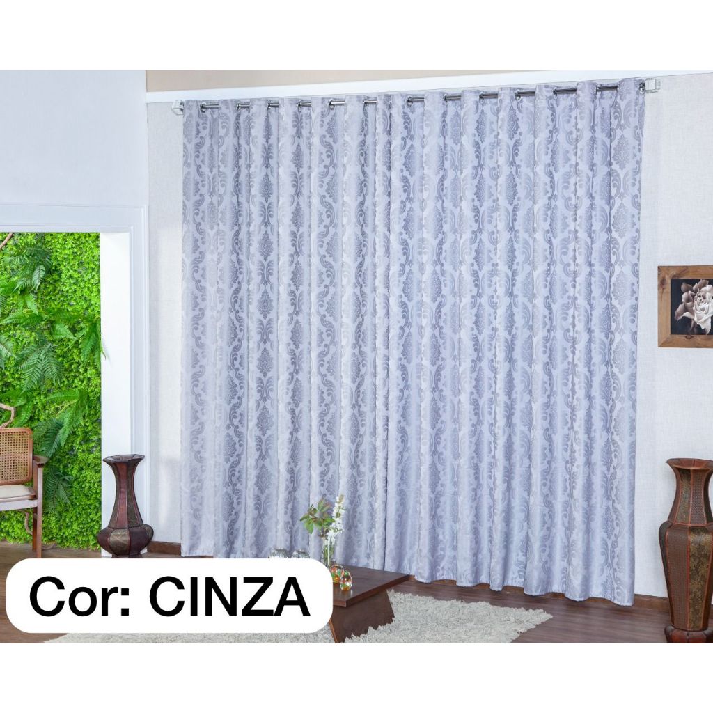 Cortina Jacquard Sala E Quarto 5.00 X 2.70mts Varão Simples 28mm Cortina Jacquard Sala E Quarto 5.00 X 2.70mts Varão Simples 28mm