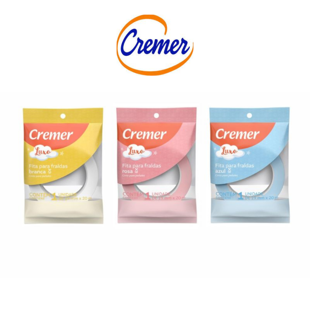 kit 3 Fitas para Fraldas Cremer 19mm x 20mm kit 3 Fitas para Fraldas Cremer 19mm x 20mm