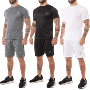 Kit 3 Bermudas Masculinas Academia  + 3 Camisetas Esportiva - Conjunto - Oferta na Shopee
