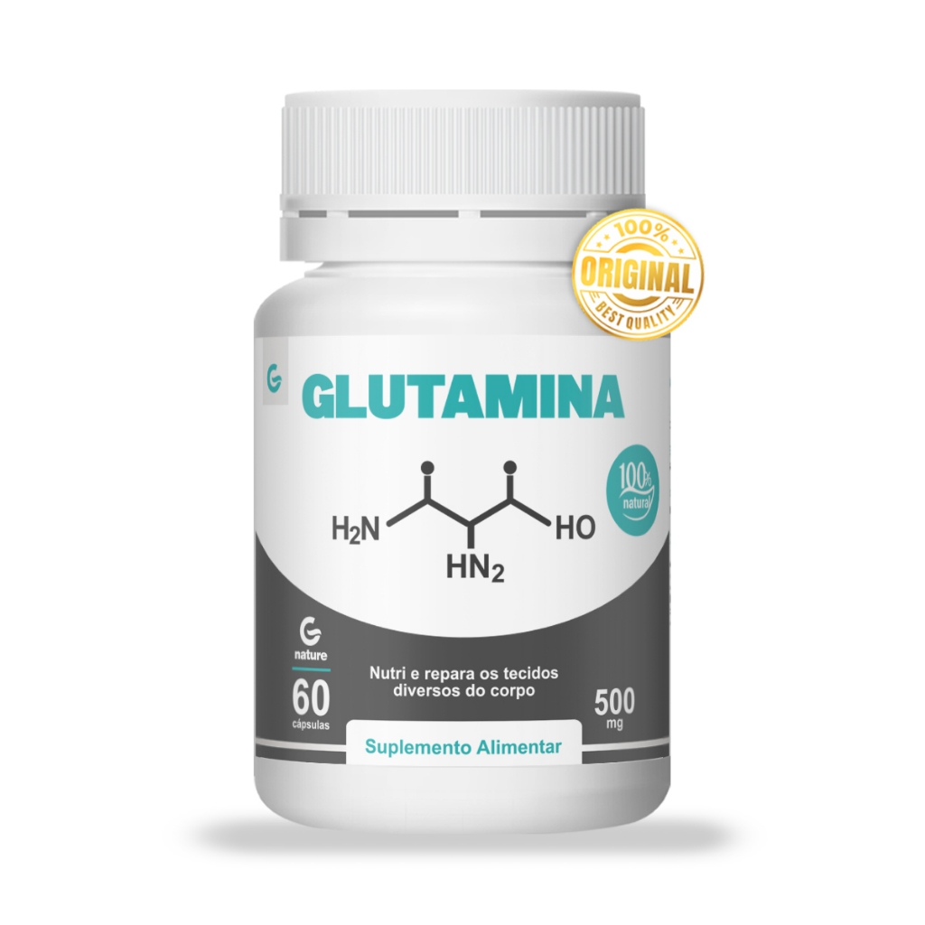 Glutamina 500mg 60 Cápsulas GENATURE Original Glutamina 500mg 60 Cápsulas GENATURE Original