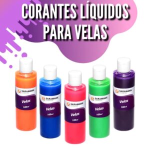 Kit 5 Corante Anilina para Velas Fluorescente Líquido 100ml Saramanil - Oferta na Shopee
