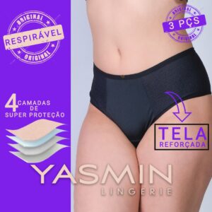 Kit 3 Calcinhas Absorventes Menstruais Antivazamento para Incontinência Antibacterianas - Oferta na Shopee