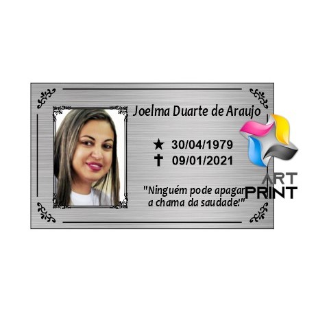 Placa Túmulo / Lápide / Homenagem 15x20cm - Prata Placa Túmulo / Lápide / Homenagem 15x20cm - Prata - Oferta na Shopee