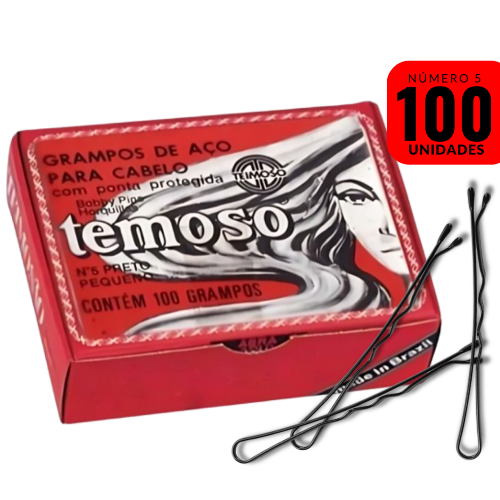 Grampo Para Cabelo N° 5 C/100UN. Preto Aço Inox TEIMOSO Grampo Para Cabelo N° 5 C/100UN. Preto Aço Inox TEIMOSO - Oferta na Shopee