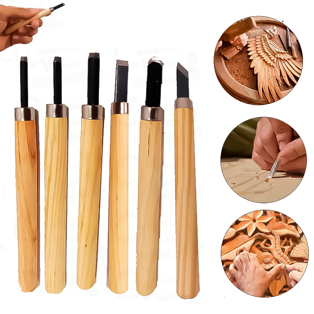 Kit Jogo De Formão Goiva Para Madeira Xilogravura Entalhe Com 6 Peças Ateliê Carpinteiro Marceneiro Kit Jogo De Formão Goiva Para Madeira Xilogravura Entalhe Com 6 Peças Ateliê Carpinteiro Marceneiro