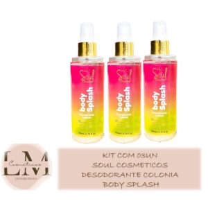 Kit com 03un Soul Cosmeticos Desodorante Colonia Body Splash  200ml - Oferta na Shopee