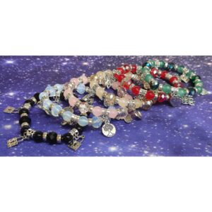 KIT 3 pcs Pulseira de Cristal com Berloque Prata/ Dourado - Oferta na Shopee