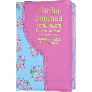 Bíblia da Mulher Letra Grande com Harpa Corinhos Zíper Índice - Oferta na Shopee