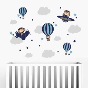 Adesivos De Parede Urso Aviador - Oferta na Shopee
