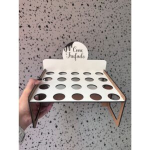 Expositor em MDF 3mm para Cone Trufado Casquinhas Gravado - Oferta na Shopee