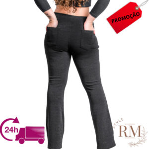 Calça Flare  Malha Crepe Tecido Prime Adulto Feminino - Oferta na Shopee
