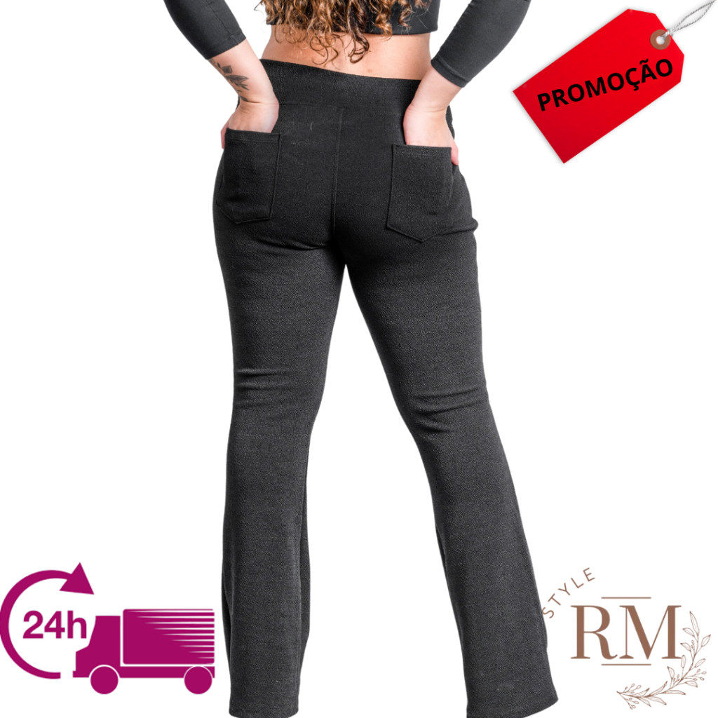 Calça Flare Malha Crepe Tecido Prime Adulto Feminino Calça Flare Malha Crepe Tecido Prime Adulto Feminino - Oferta na Shopee