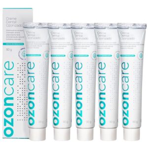 Kit 5 Creme Dental Ozonizado Natural Menta Sem Flúor 90g - Ozoncare - Oferta na Shopee
