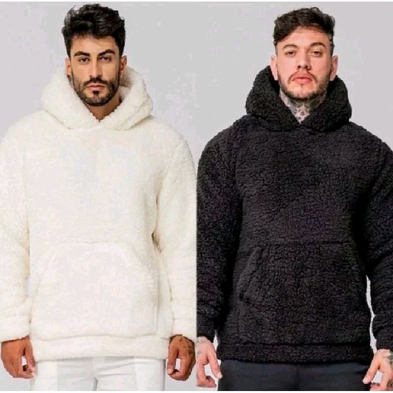 Blusão Teddy Com Capuz E Bolso Canguru Sherpa Blusão Teddy Com Capuz E Bolso Canguru Sherpa - Oferta na Shopee