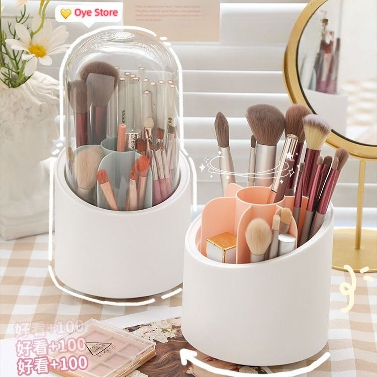 Organizador Rotação 360º De Mesa Cosmético Maquiagem Pincel Porta Escova Com Tampa Transparente Organizador Rotação 360º De Mesa Cosmético Maquiagem Pincel Porta Escova Com Tampa Transparente - Oferta na Shopee