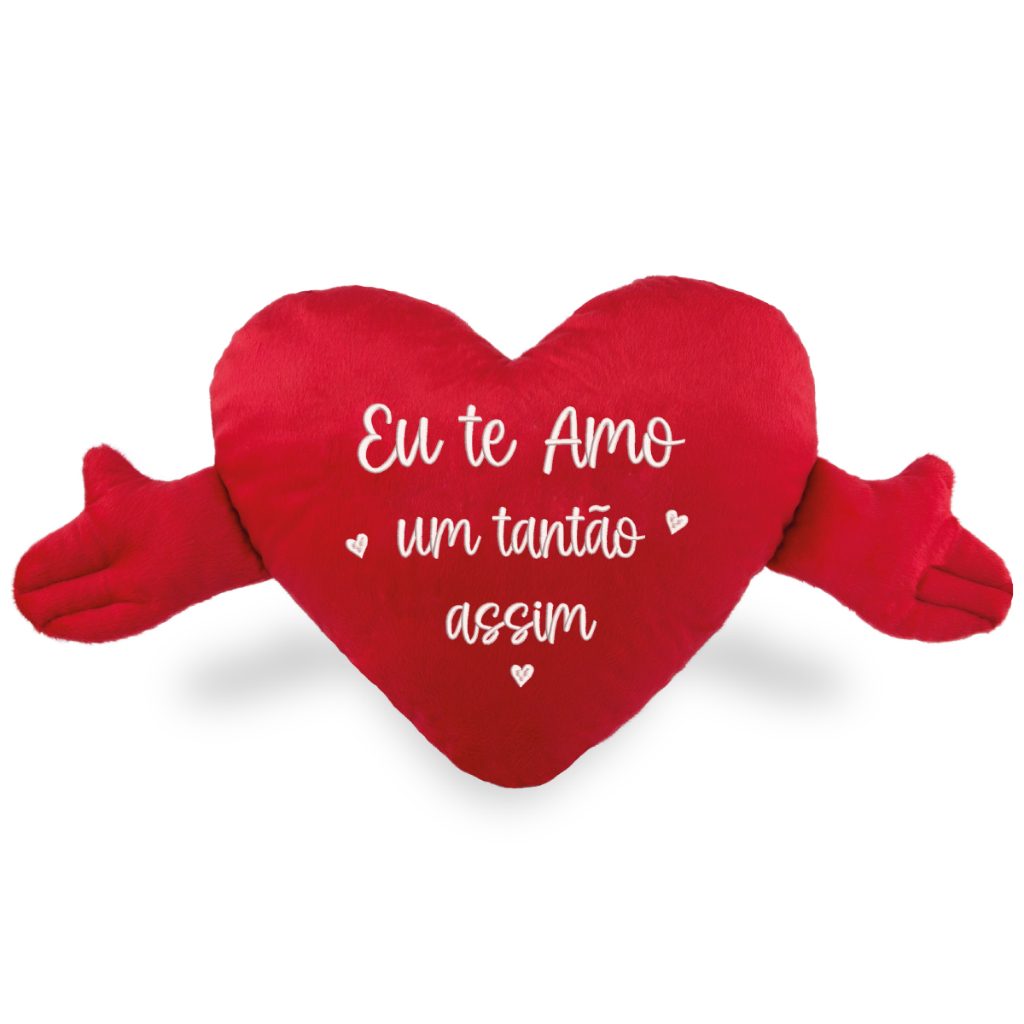 Almofada Coração Com Mãos "Eu te amo um tantão assim" M - 52cm Almofada Coração Com Mãos "Eu te amo um tantão assim" M - 52cm - Oferta na Shopee