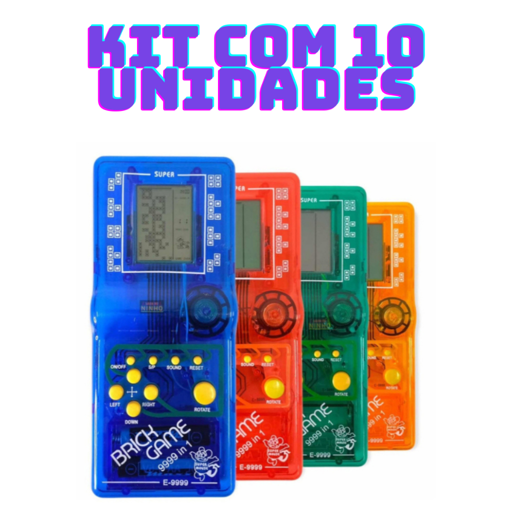 Kit com 10 Super Mini Game Retro Brinck Game Portátil 9999 jogos Kit com 10 Super Mini Game Retro Brinck Game Portátil 9999 jogos - Oferta na Shopee