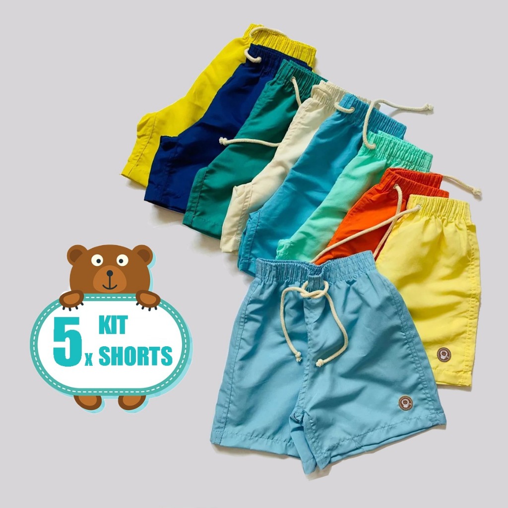 Kit 5 Bermudas Tactel Infantil Juvenil Short Praia 02-14 Anos Kit 5 Bermudas Tactel Infantil Juvenil Short Praia 02-14 Anos - Oferta na Shopee