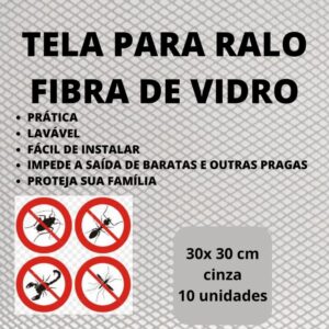 Tela Para Ralo 30 x 30Cm Fibra De Vidro 10 unidades - Oferta na Shopee