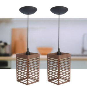 Kit 2 Luminária Pendentes Oriental Para Sala Cozinha Escritório Bivolt Cor Marrom - 2tm - Oferta na Shopee