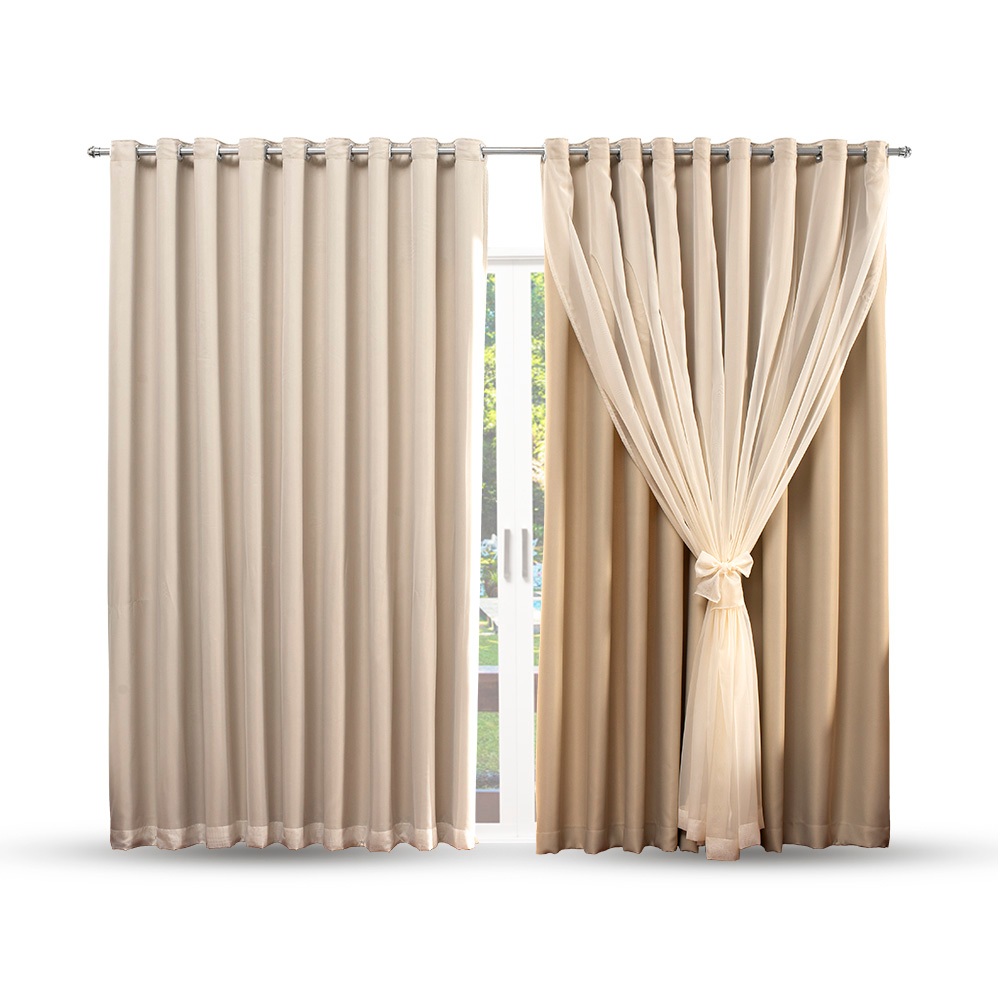 cortina blackout com voil forro 6,00 x 2,70 metros para quarto sala e decoração casa blecaute cortina blackout com voil forro 6