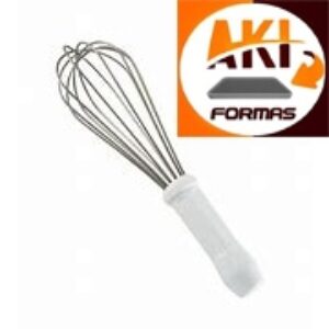 BATEDOR TIPO PERA 25 CM DE INOX 304 INOXIDAVEL COM CABO BRANCO DE POLIETILENO - Oferta na Shopee