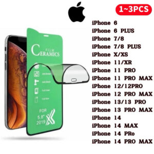 Película 3D 9D Cerâmica Gel HidroGel Flexível Para Todos Modelos IPhone + Kit Limpeza - Oferta na Shopee