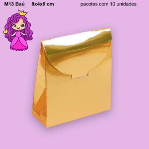 Embalagem M13 Baú em papel Cartão Laminado Colorido - 08x04x09cm - Pacote com 10 unidades - Oferta na Shopee
