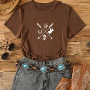 Blusa Modinha Agro Country Flechas Cowboy Faroeste Show Cavalos Rodeio - Oferta na Shopee