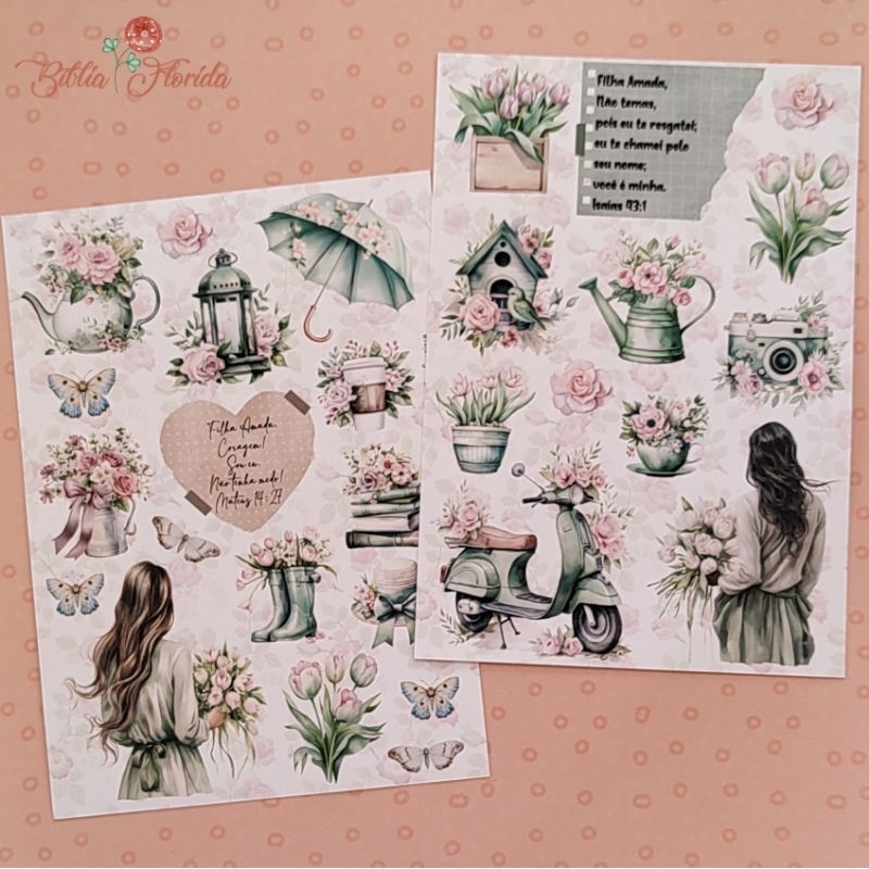 Scrapbook: Sou Corajosa - Bible Journaling Scrapbook: Sou Corajosa - Bible Journaling - Oferta na Shopee