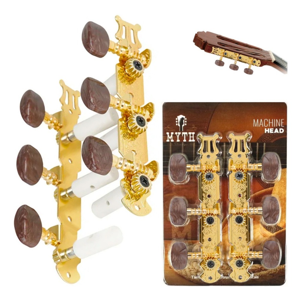 Tarraxa Dourada Violão Cordas Nylon Clássico Pino Grosso Marrom MXT Tarraxa Dourada Violão Cordas Nylon Clássico Pino Grosso Marrom MXT - Oferta na Shopee