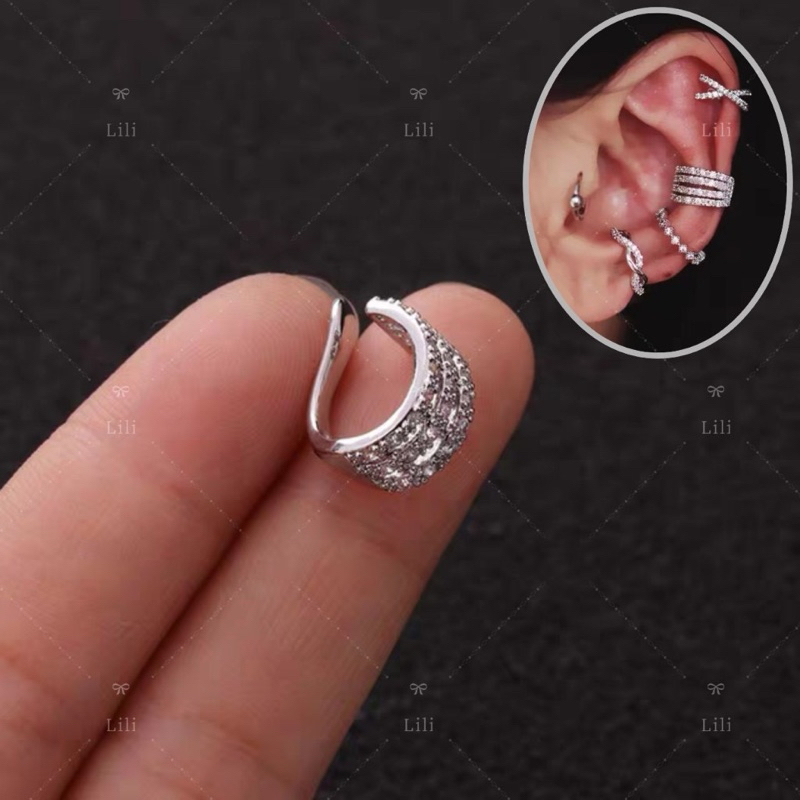 1 Percing fake com Pedras zircônia cravejadas Prata legtima 1 Percing fake com Pedras zircônia cravejadas Prata legtima - Oferta na Shopee