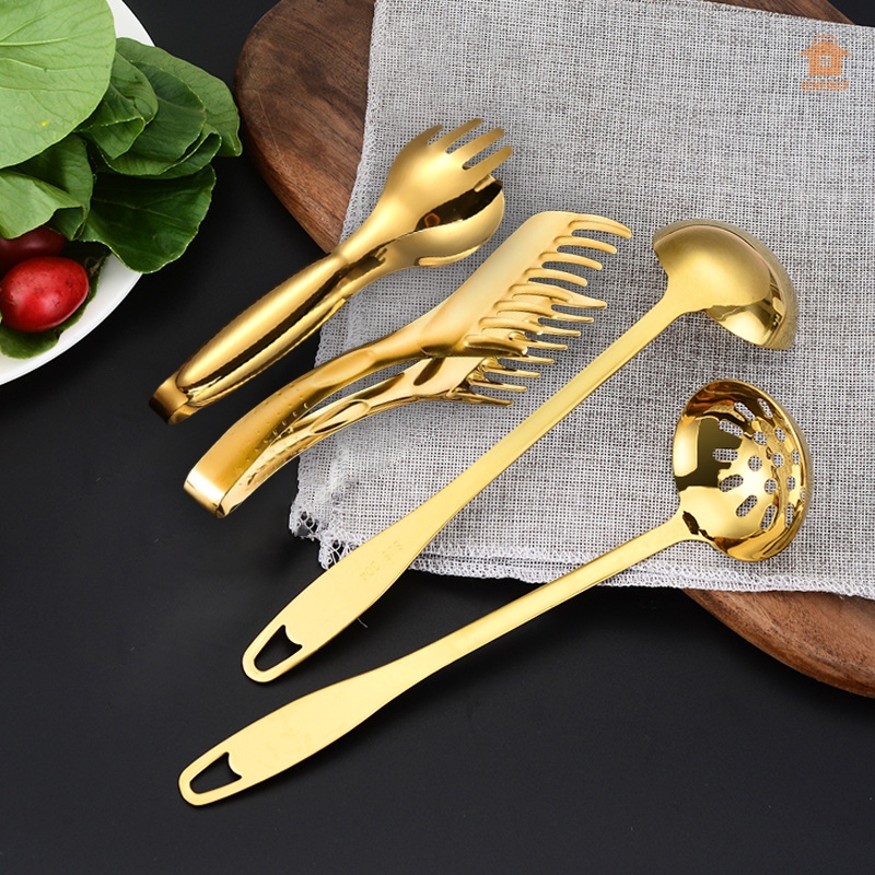 Kit 4 Pecas Dourado Pegador De Espaguete Macarrão Churrasco Carne Pinça Para Cozinha Culinária Em Aço Inox Kit 4 Pecas Dourado Pegador De Espaguete Macarrão Churrasco Carne Pinça Para Cozinha Culinária Em Aço Inox