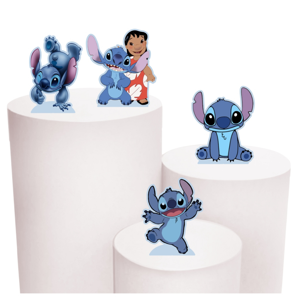 Kit de Display 4 Totens de 20cm para Decoração de Festa Lilo em MDF Cortado a Laser Kit de Display 4 Totens de 20cm para Decoração de Festa Lilo em MDF Cortado a Laser - Oferta na Shopee