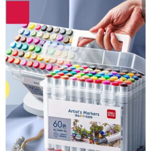 24/36/48/60/80 Cores Caneta Marcadora De Cabeça Dupla Oleosa Montagem Artística Para Estudantes Material Escolar - Oferta na Shopee
