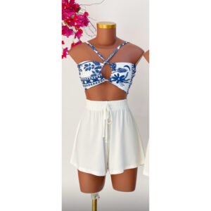 Top Luz - Blusa Cropped Estampado Inspiração Flor Moda Blogueira Top Cruzado - Oferta na Shopee
