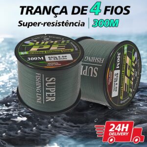SUPERPE Linha De Pesca Trançada 4 Fios Multifilamento 300m Para Pesca De Carpa - Oferta na Shopee