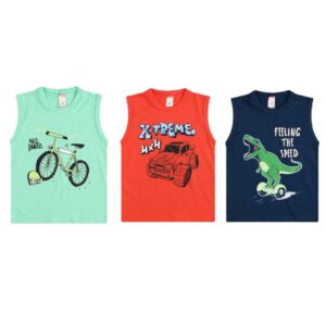 Regata Infantil Juvenil Masculino 1 a 16 Verão Camiseta Sem Manga Menino - Oferta na Shopee